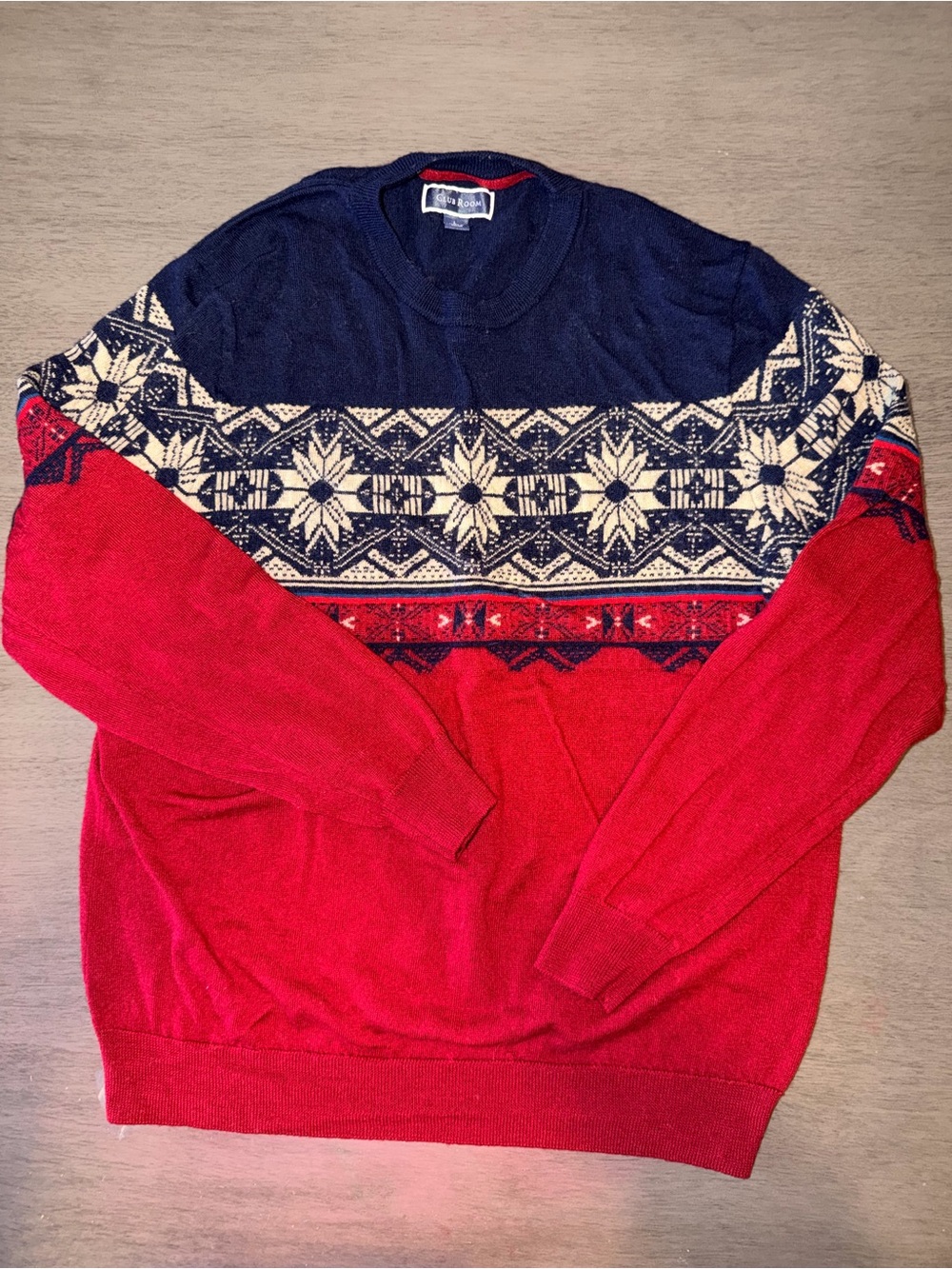 Vintage Club Room Fair Isle Wool Blend Knit Sweater - Size L